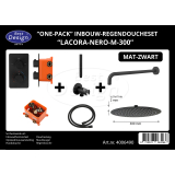 "One-Pack" inbouw-regendoucheset "Lacora-Nero M-300" Mat-Zwart - Artikelnr.: 4006490