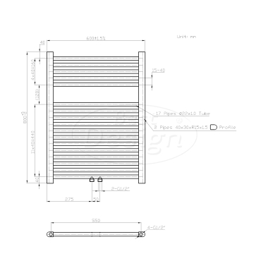 "Zero-Black" radiator Zwart 445 W 800x600mm - Artikelnr.: 4008770