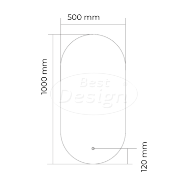 "Seldy" ovale spiegel incl. led verlichting B=50 cm x H=100 cm - Artikelnr.: 4015640