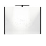 "Happy-Black" MDF spiegelkast + verlichting 80x60cm - Artikelnr.: 4014680