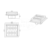 "N-Square" doucheput met flens 20x20x7.7cm - Artikelnr.: 3803180