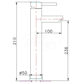 "MotionXXL-White" hoge wastafelmengkraan RVS mat-wit - Artikelnr.: 4005320