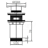 "Square" clic-waste 5/4" RVS-look - Artikelnr.: 3871922