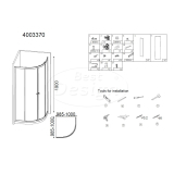 "Project" 1/4 ronde douchecabine 100x100x190cm glas 5mm - Artikelnr.: 4003370