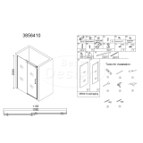 "Erico" nisdeur schuif 108-110cm H=200cm NANO glas 8mm - Artikelnr.: 3856410