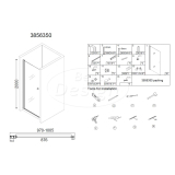 "Erico" nisdeur met profiel 98,5-100cm H=200cm NANO glas 6mm - Artikelnr.: 3856350