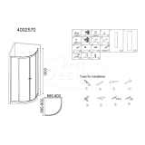 "Project" 1/4 ronde douchecabine 90x90x190cm glas 5mm - Artikelnr.: 4002570