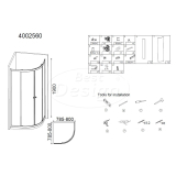 "Project" 1/4 ronde douchecabine 80x80x190cm glas 5mm - Artikelnr.: 4002560