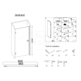 "Erico" nisdeur 88,5-90x200cm NANO glas 8mm - Artikelnr.: 3856400