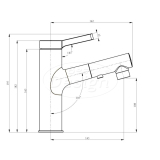 Chrome "Asproli" wastafelmengkraan met uittrekbare sproeiuitloop - Artikelnr.: 4006950