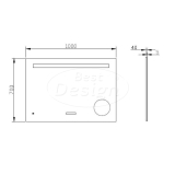 Spiegel "Linet" incl. klok & vergroting B=100 x H=70cm - Artikelnr.: 4007500