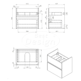 "Quick-Greeploos-Halifax" meubel onderkast + wastafel 65 cm - Artikelnr.: 4015340