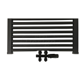 Nero-Luxe radiator-aansluitset "Midden onder Recht" universeel Mat-Zwart (DS-BRUIN) - Artikelnr.: 4009880