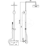 "Paris-200" thermostatische regendouche-opbouwset - Artikelnr.: 3801101