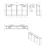 "Happy" MDF spiegelkast + 2 x verlichting 120x60cm - Artikelnr.: 4014470