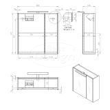 "Happy" MDF spiegelkast + verlichting 60x60cm - Artikelnr.: 4002840