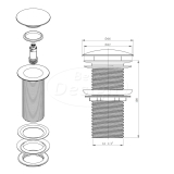 Nancy clic-waste lange draad 5/4" - Artikelnr.: 4017490