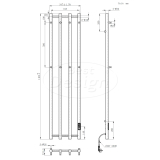 "Velten-Glossy" Elektrische radiator 250W 1405 x 346 mm glans-wit - Artikelnr.: 4019120