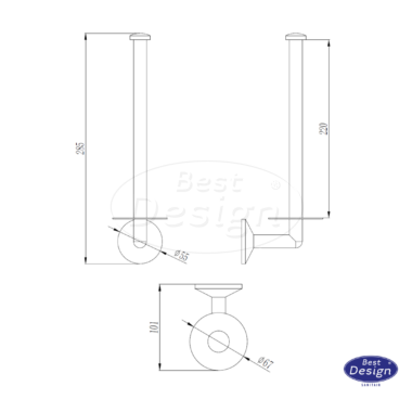 "Duke-Nancy" dubbele reserve rolhouder mat-goud - Artikelnr.: 4018860