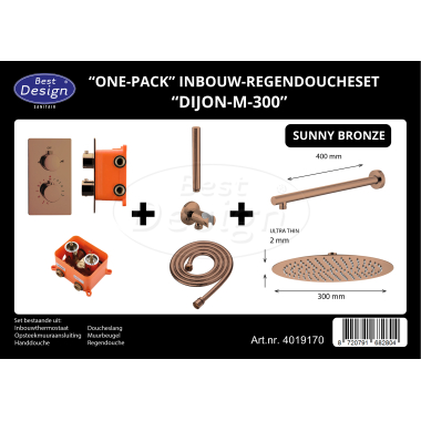 "One-Pack" inbouw-regendoucheset "Dijon-M-300" Sunny Bronze - Artikelnr.: 4019170