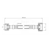 "White" Flexibele aansluitslang 35 cm 1/2" x 3/8" Mat-wit - Artikelnr.: 4019050