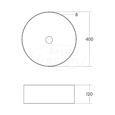 "Luzz" opbouw-waskom Ø=40cm x H=12cm mat-wit - Artikelnr.: 4018390