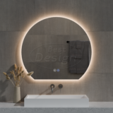 "Sunset" half ronde spiegel incl. verwarming, 3 kleuren LED verlichting, dimbaar 100x89 cm - Artikelnr.: 4019990