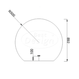 "Sunset" half ronde spiegel incl. verwarming, 3 kleuren LED verlichting, dimbaar 100x89 cm - Artikelnr.: 4019990