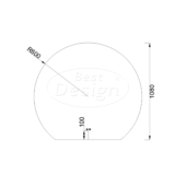 "Sunset" half ronde spiegel incl. verwarming, 3 kleuren LED verlichting, dimbaar 120x108 cm - Artikelnr.: 4020000